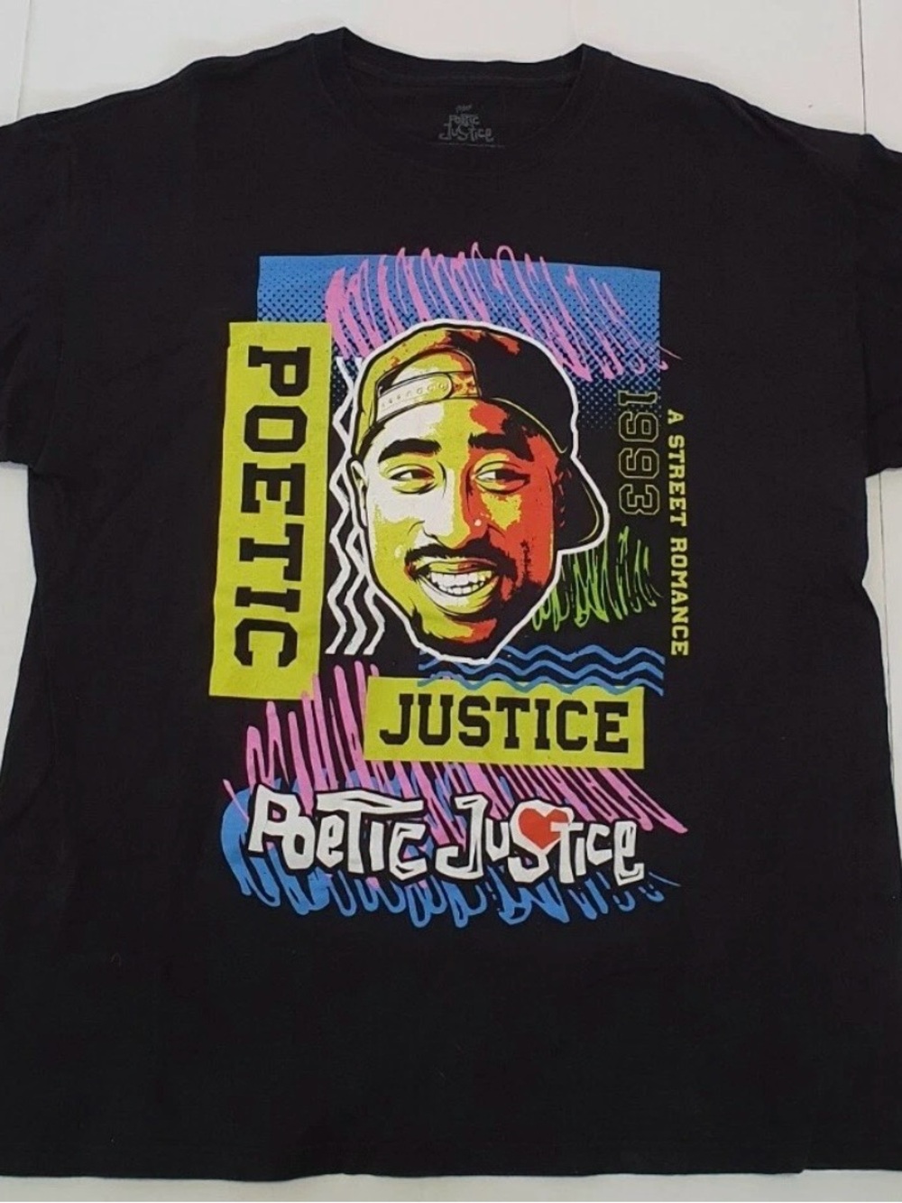 Poetic Justice Black Graphic Tee - Poetic Justice Logo